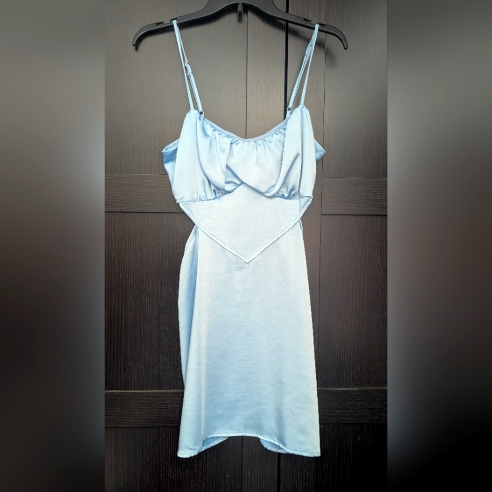 Light Blue Satin Dress